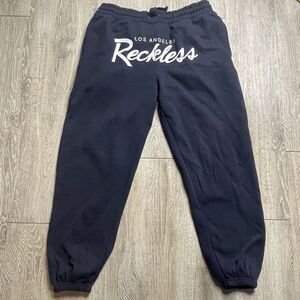 Los Angeles Reckless Sweat Pants Size XL Drawstring Waist Navy Blue